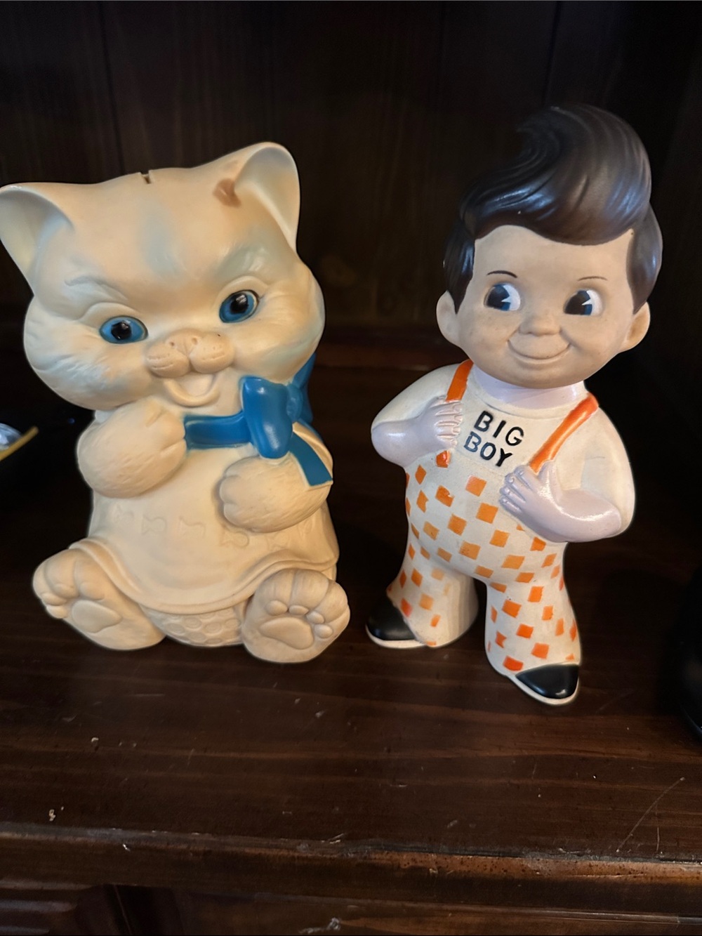 Big Boy Figurine in Orange & White Checkered Overalls - Kids Toy